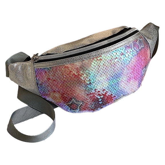 Glitter Sequins Fanny Pack for Women Colorful Shining Sport Waist Bag Pack