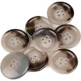 thumbnail image 1 of Mibo 6pcs Urea Coat Buttons with Rim - 4 Hole - 40L(25mm) - Brown Light Taupe Blend, 1 of 2