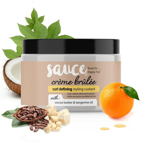 Sauce Beauty Curly Hair Cream, Crème Brulee Hair Mask with Cocoa Butter, 10.5 fl oz.