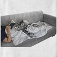 thumbnail image 6 of Modern Soft Flannel Fleece Throw Blanket, Sketchy Futuristic Unusual Patterned Line Combined Animal Horse Image, Cozy Plush for Indoor and Outdoor Use, 50" x 60", Black and White, by Ambesonne, 6 of 6