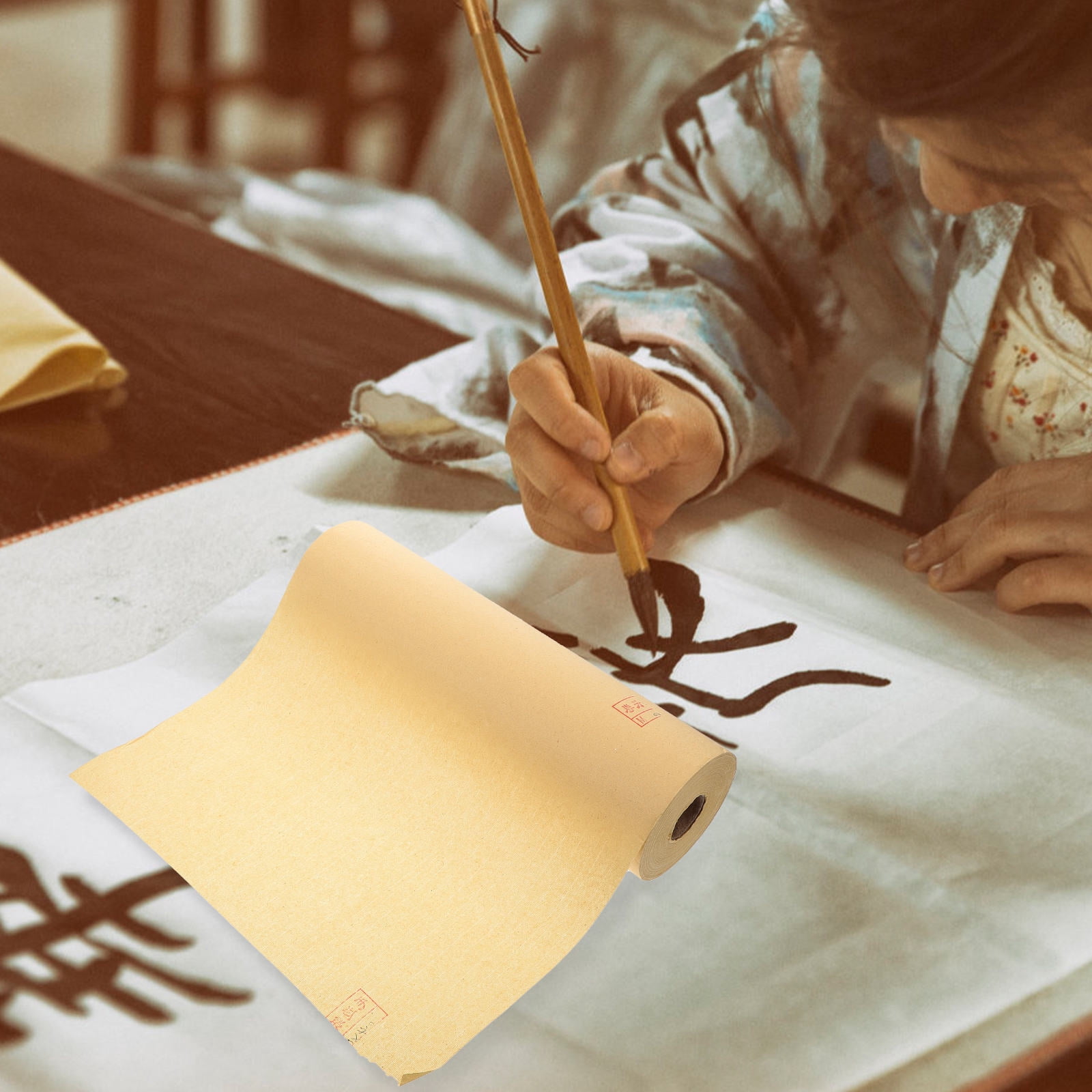 YOSADIER Beige Thickened Xuan Paper for Chinese , Brush Painting, Writing Practice and Art Projects