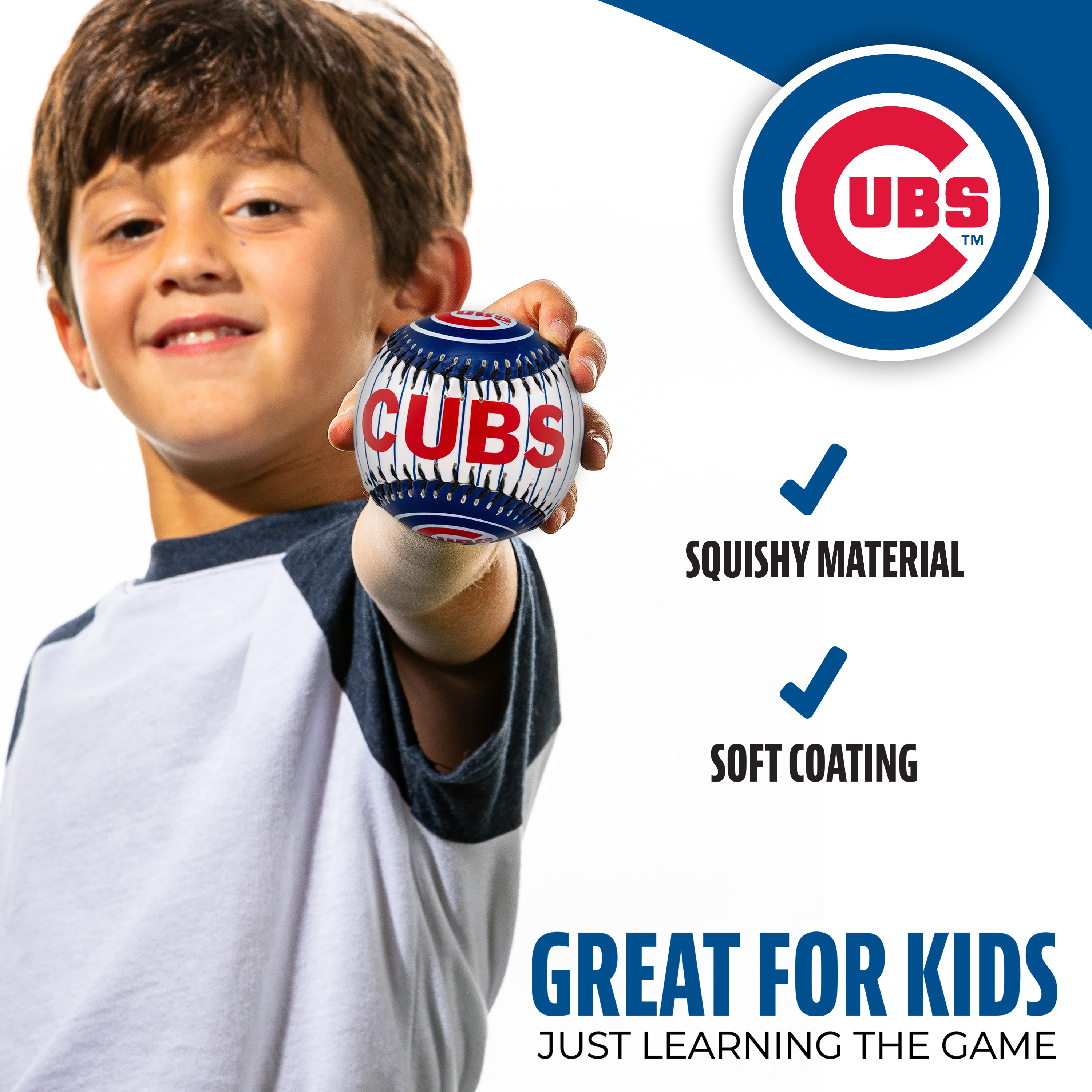 Franklin Sports MLB Chicago Cubs Soft Strike Baseball, Gloss/Pearl