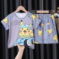 thumbnail image 3 of Sanrios Hellokittys Kuromi Cinnamoroll My Melody pijamas de dibujos animados para niños de manga corta para niños y niñas traje fino de servicio a domicilio para estudiantes, 3 of 5