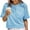 Blue, variant on Womens Oversized Crop Tops Workout Short Sleeve T Shirts Summer Casual Loose Fit Basic Tee Shirts with Pockets