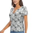 thumbnail image 2 of Wukai African Animals Casual V-Neck Graphic Tees for Women: Lightweight and Breathable Summer Tops with Stylish Design-X-Large, 2 of 8