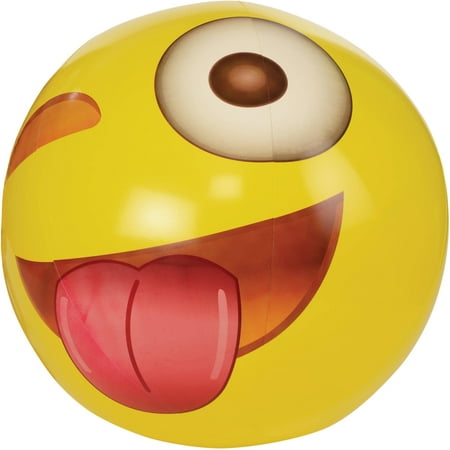Emoji Gigantic 56" Wink Beach Ball; Almost 5'
