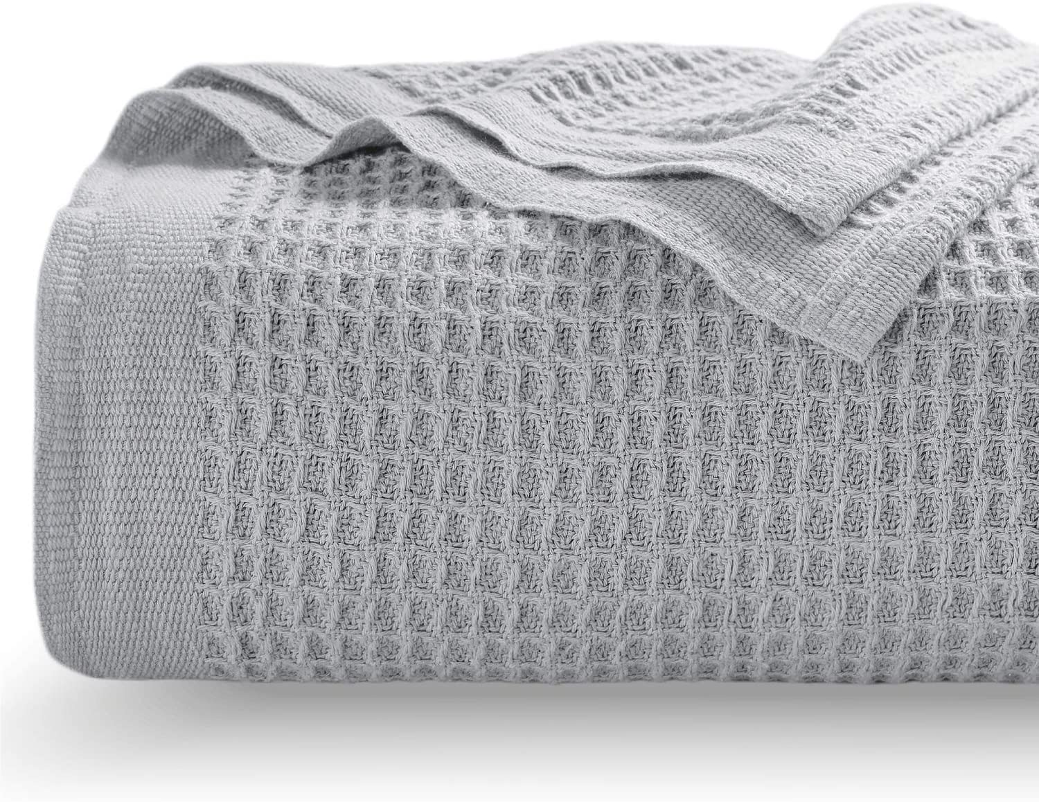 Bedsure 100 Cotton Blankets TwinXL Grey Waffle Weave Blankets for
