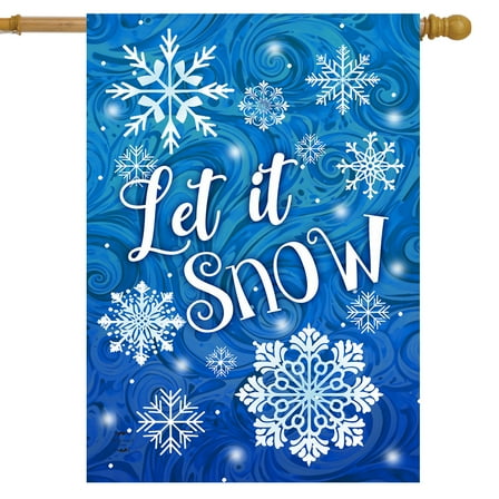 Briarwood Lane Let It Snow Snowflakes House Flag