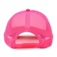 thumbnail image 3 of Dalix Pink Flamingo Embroidered Mesh Trucker Hat in Hot Pink White, 3 of 3