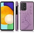 thumbnail image 3 of Phone Case for Samsung Galaxy A53 5G 2022 with Tempered Glass Screen Protector Card Holder Wallet Cover Stand Flip Leather Cell Accessories Gaxaly A53 G5 Galaxies 53A SM A536U Cases Women Purple, 3 of 7
