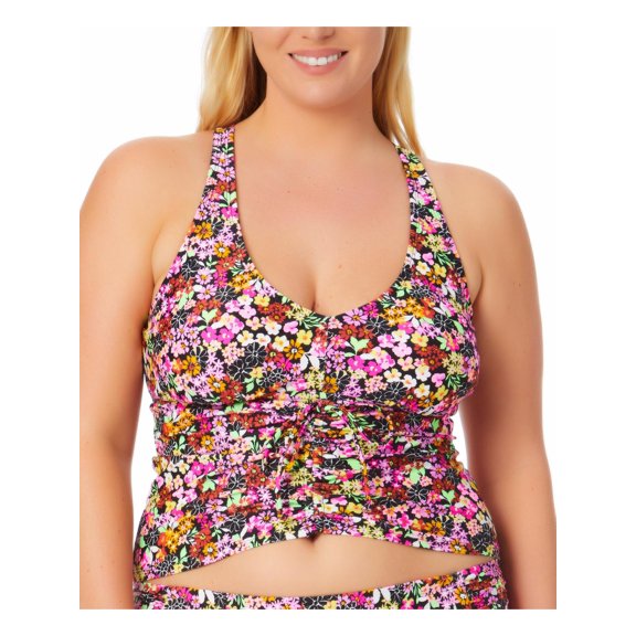 California Waves Womens k Nylon Tankini Swim Top