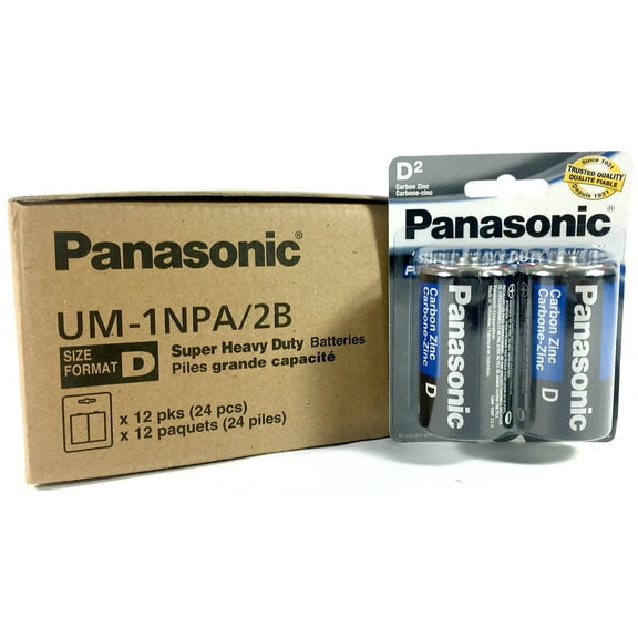 24Pc Size D Panasonic Batteries Super Heavy Duty Power Zinc Carbon