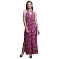 thumbnail image 1 of Bimba Floral Women Side Slits Long Casual Halter Maxi Dress Printed Party Wear-XX-Large, 1 of 6