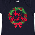 thumbnail image 4 of Inktastic Merry Christmas Wreath with Red Bow and Ornaments Boys or Girls Baby Bodysuit, 4 of 5