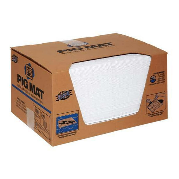 Absorbent Mat Pad, 17 gal., PK100 NEW PIG