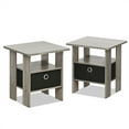 thumbnail image 3 of Furinno 2 Petite End Table Bedroom Night Stand - Set of Two, Gray/Black, 3 of 8