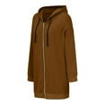 thumbnail image 6 of Wangmeiwg Women's Sweatshirts Women's Jackets - Cozy Zip Up Hooded Long Coat for Casual Streetwear in Cold Weather and Fall Activities Coffee XL, 6 of 6