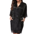 thumbnail image 2 of Mujeres Sexy Encaje Camisón Ropa de dormir Ropa interior Bata Albornoz Regalo, Negro, XL Vogacara XX000136-13, 2 of 7