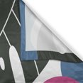 thumbnail image 3 of Ambesonne Tropical Kitchen Curtains, Monstera Leaf Minimal Art, 55"x24", Blue Pink Dark Grey, 3 of 3