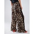 thumbnail image 5 of Women'S Cheetah Print Wide Leg Baggy Pants Y2k Side Loose Streetwear Trousers Brown With Black S, 5 of 8