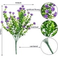 thumbnail image 3 of GRNSHTS 8 Pcs Artificial Plants & Flowers Outdoor Fake Spring Flower UV Resistant Faux Flores Plastic Plant Hanging Planter for Home Kitchen Porch Yard Decor (Purple), 3 of 14