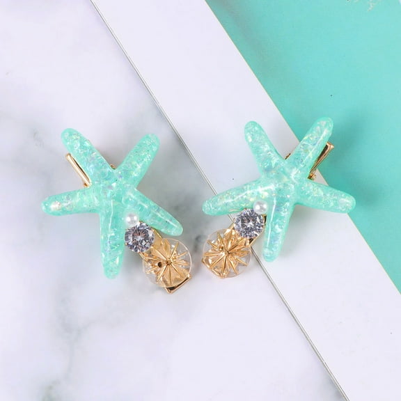 HONITANO 2Pcs Elegant Pearl Shape Acrylic Hair Clip for Women Wedding Party Accessories