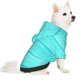 thumbnail image 2 of Goofa Turquoise Wooden Pattern Small Dog Sweater Hoodies Pet Grey Hooded Soft Fleece Sweatshirts with Pocket Fall Winter Puppy Cat Sweaters Warm Clothes-Small, 2 of 8