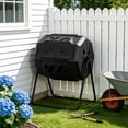 thumbnail image 7 of edx 43 Gal Dual Chamber Compost Bin with Tumbling Design & Sliding Doors, Outdoor Garden Waste Recycling Tumbler for Organic Composting,Black, 7 of 7