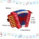 thumbnail image 3 of Acordeón Uxcell 7 Teclas Acordeón de Botón de Bajo Mini Instrumento Musical Rojo, 3 of 6