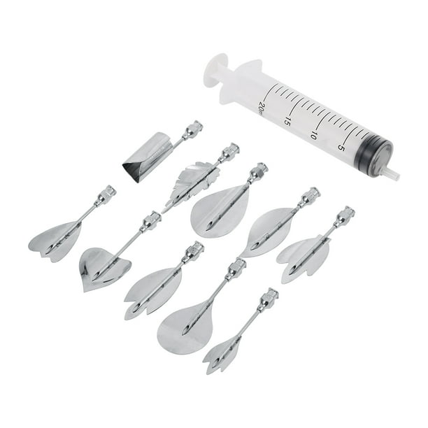 Juego de herramientas para decorar pasteles y pudines 3D (10 agujas, 1 jeringa, boquillas para gelatina)
