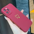 thumbnail image 7 of Compatible with iPhone 12 Pro Max Case 6.7", Slim Soft Silicone Cute Plated Heart Pattern Full Camera Protection Shockproof Phone Case for Women Girls (Wine Red), 7 of 7