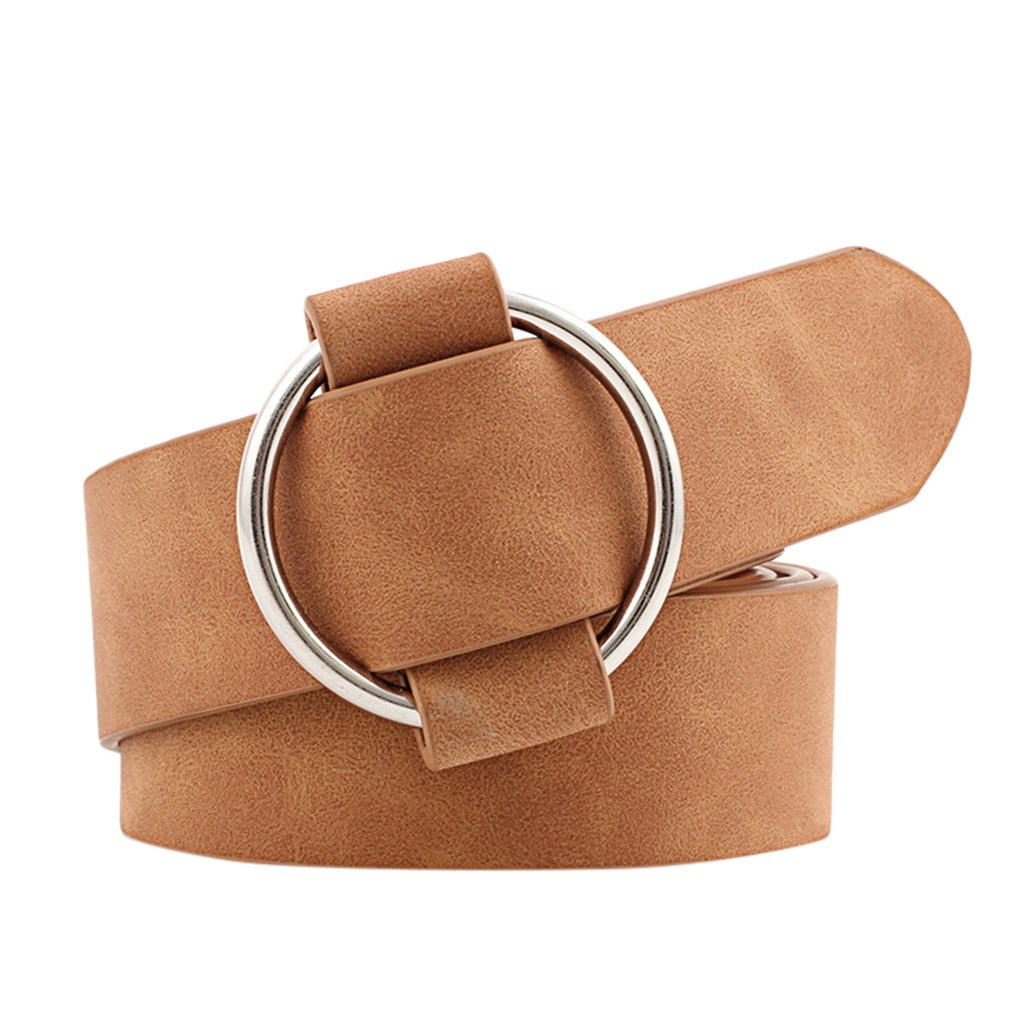 buckle-fastening suede belt