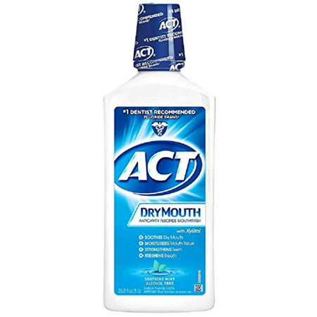 ACT Dry Mouth Anticavity Fluoride Mouthwash Soothing Mint  