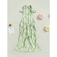 thumbnail image 4 of Arvbitana Toddler Baby Girl Overalls Sleeveless Floral Print Suspender Bell-Bottoms Pants Spring Summer Casual Jumpsuit for Child 6M-4T, 4 of 9