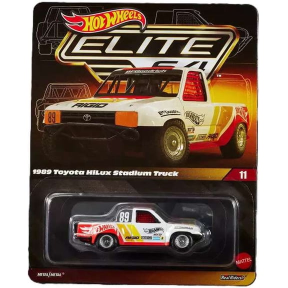 Hot Wheels Elite64 Assorted 1:64 Diecast (Model:1989 Toyota Hilux Stadium Truck;)