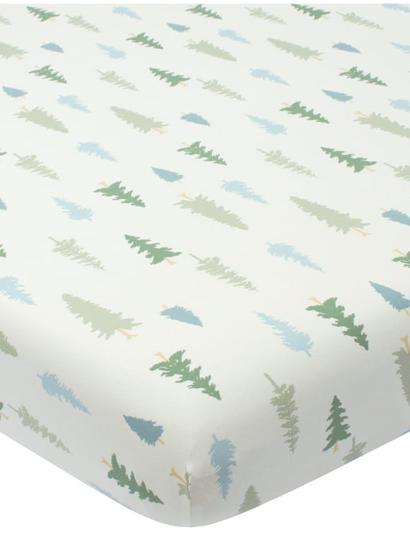 Modern Moments by Gerber Baby & Toddler Boy Ultra Soft Fitted Crib Sheet, Green Trees