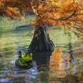 thumbnail image 4 of Water Floating Tire with Frog Ornament Figurine Statue Craft for Home Garden Pond Decoration Photo Prop Gift, 4 of 6