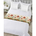 thumbnail image 5 of Xipuska Red Mushroom Bed Runners for Cal King Size Bed, Decorative Bed Throws for Foot of Bed, Spring Floral Summer Botanical Star Bed Runner Sofa Throw Bedding Scarf Protector Slipcover for Bedroom, 5 of 6