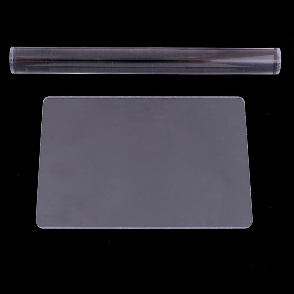 2x Rouleau d'Argile Acrylique avec Feuille Acrylique, Planche de Support Acrylique Argile Polymère Argile Rouleau Outil pour Argile DIY Modelage et Modelage