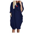 thumbnail image 1 of Robes d'Été Aguichant pour Femmes Mode Hiver Grande Taille Décontractée Ample avec Poches Robe Imprimée Aguichant Manches Longues pour Femmes en Liquidation, 1 of 3