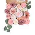 thumbnail image 1 of Coolmade Artificial Flowers Rose Combo Box Set Faux Flowers Bulk Flower Leaf with Stems for DIY Wedding Home Decorations, Pink, 1 of 7