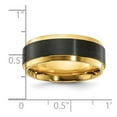 thumbnail image 2 of Black Zirconium Polished Yellow Ip Plated With Brushed Center 8mm Band Size 8.5 Ring for Women and Men, 2 of 2