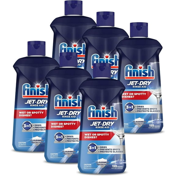 Finish Jet Dry Dishwasher Rinse Aid, 16 oz (Case of 6)