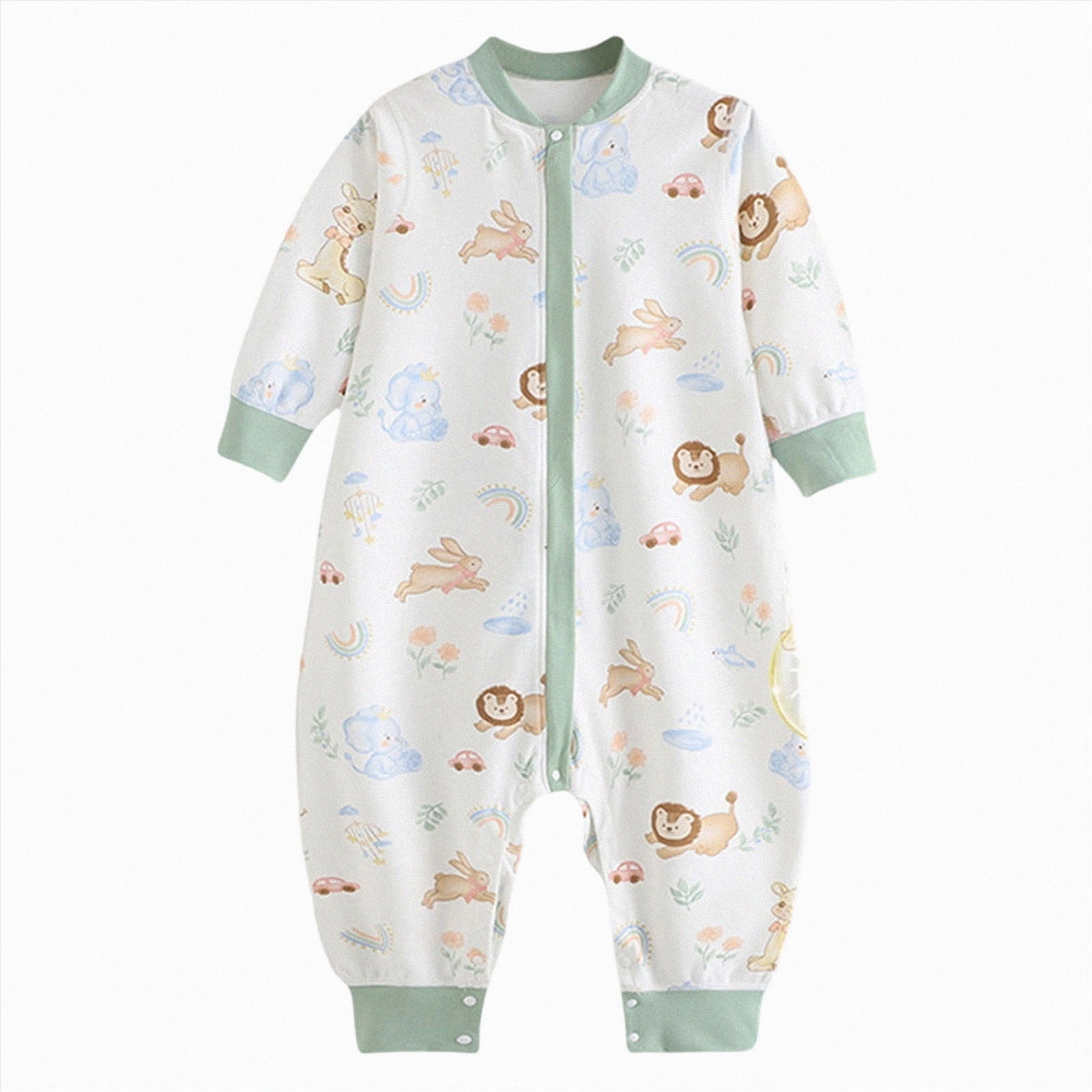 Wonitaaizi Unisex Footless Newborn Baby Sleepers Pajamas Romper Boys Long Sleeve (18-36 Months Green)