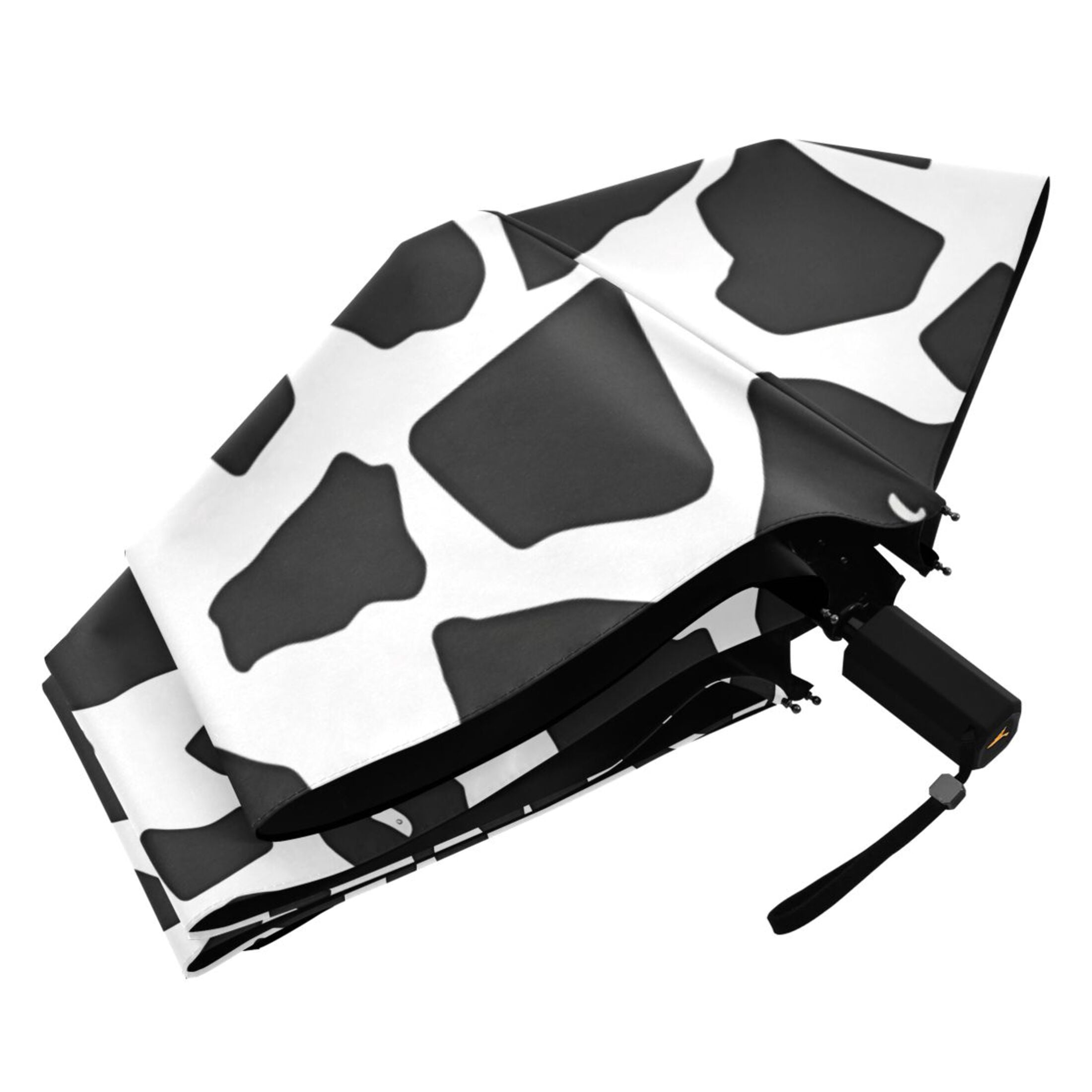 Cow Print Compact Sun Umbrella Windproof Travel Umbrellas for Rain Strong Portable UV Protection