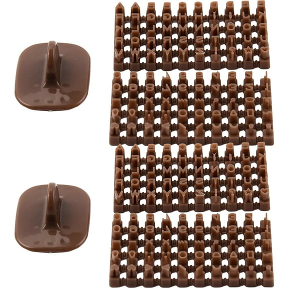HOMEMAXS 2 Sets Light Brown Polymer Clay Letter Stamps for DIY Craft Jewelry Making Plastic