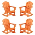 thumbnail image 5 of Westintrends Malibu Outdoor Rocking Chair Set of 4, All Weather Resistant Poly Lumber Classic Porch Rocker Chair, 350 lbs Support Patio Lawn Plastic Adirondack Chair, Orange, 5 of 9