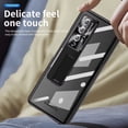 thumbnail image 3 of MonsDirect for 7.6 inch Samsung Galaxy Z Fold 3 5G 2021 Case with S Pen & S Pen Holder, Two Hinge Protection Plating Frame PC Cover, Shell Membrane Integrated Case with Stand & Lens Protection, Black, 3 of 7