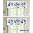 thumbnail image 6 of Tie Up Valance Curtain for Kitchen,Farm Spring Blue Blossom Tulip Rod Pocket Short Curtains Adjustable Tie-Up Shade Valances,Abstract Flower on White Window Treatment for Bathroom Living Room Bedroom, 6 of 8