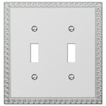 Amerelle 42TTSCH Decor Collection Cast Metal Double Toggle Wallplate, Frosted Polished Chrome